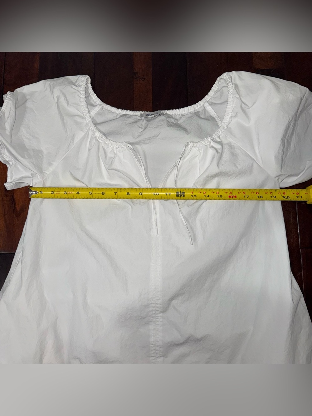 Madewell White Poplin Flutter Sleeve Mini Dress Women’s Size Small Cotton - Picture 5 of 6